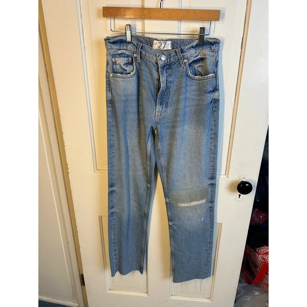 Free People We The Free Vixen Cigarette Jeans Straight Leg 27